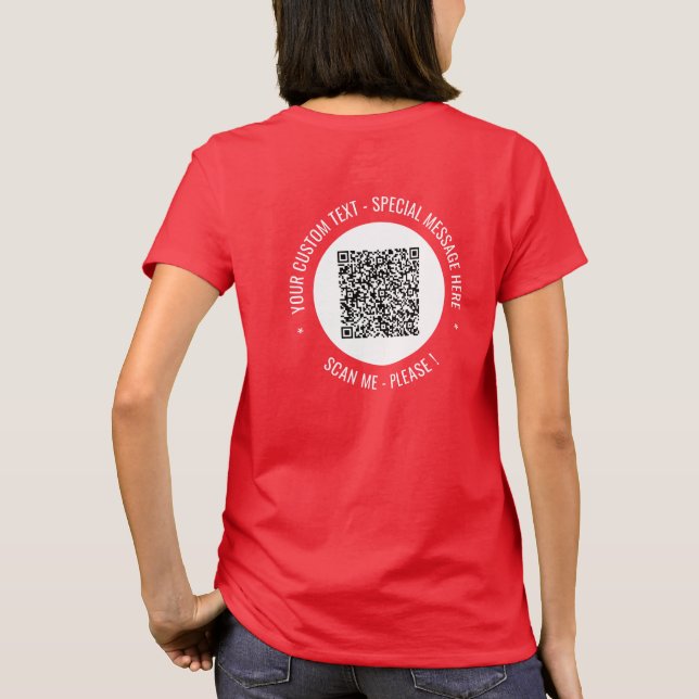 Código QR y texto Personalizado camiseta personali (Reverso)