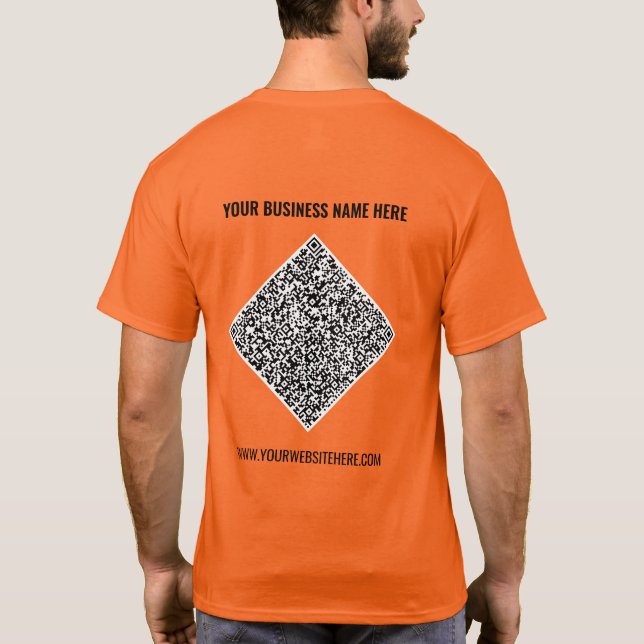 Código QR y texto Personalizado de tu camiseta com (Reverso)