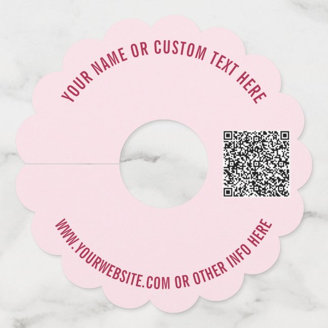 Código QR y texto Personalizado Etiqueta de vidrio (Anverso)