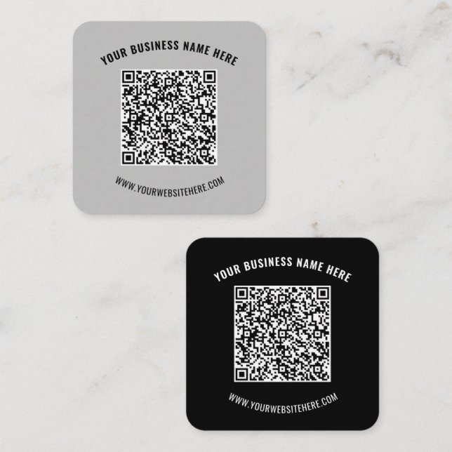 Código QR y texto Personalizado Tarjeta de present (Anverso / Reverso)