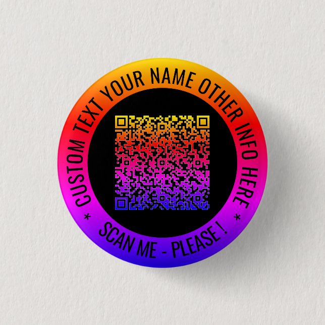 Código QR y texto Personalizado tu botón personali (Anverso)