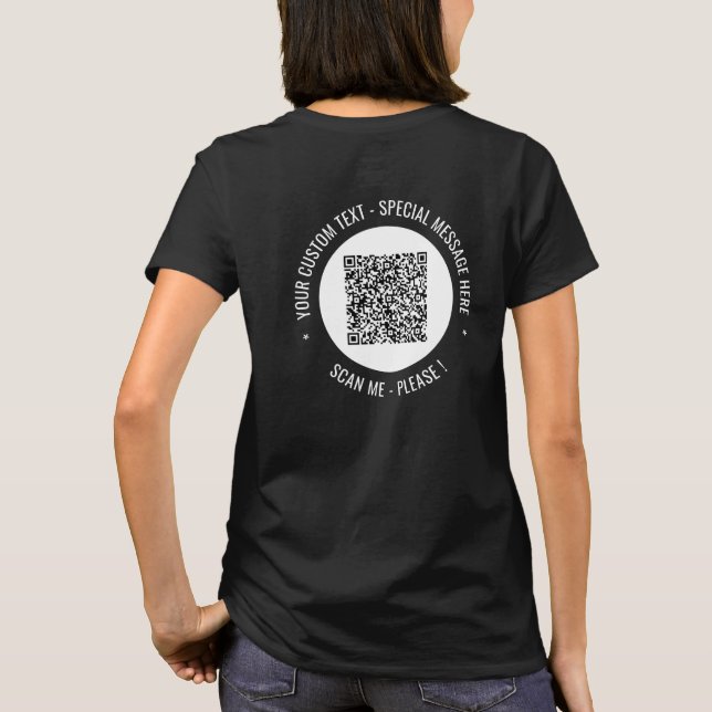 Código QR y texto Personalizado Tu camiseta elige  (Reverso)