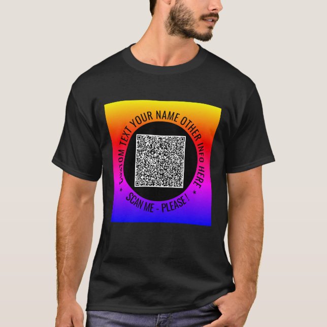 Código QR y texto Personalizado tu camiseta person (Anverso)