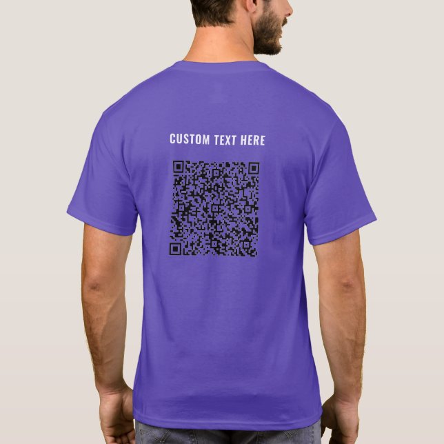 Código QR y texto Personalizado tu propia camiseta (Reverso)