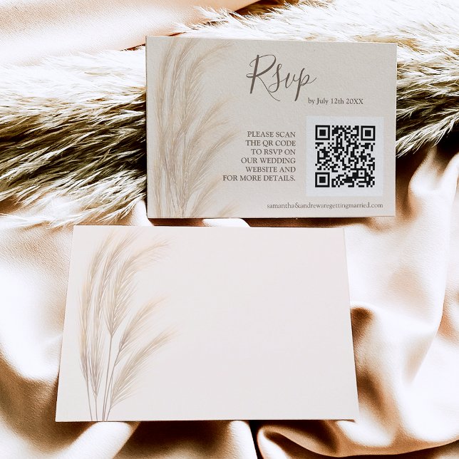 Código rsvp qr de pampas de verano boho (Subido por el creador)