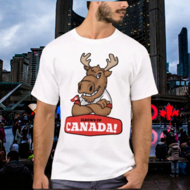 ¡Codos Arriba Canadá! Camiseta Divertida de Alce S (Subido por el creador)