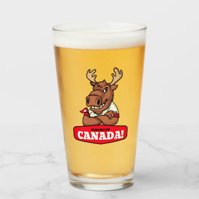 ¡Codos Arriba Canadá! Pinta de Alce Divertido Sost (Anverso (lleno))