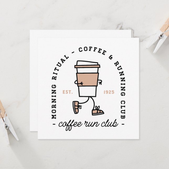 Coffee and run club brunch running lovers funny (Anverso/Reverso In Situ)