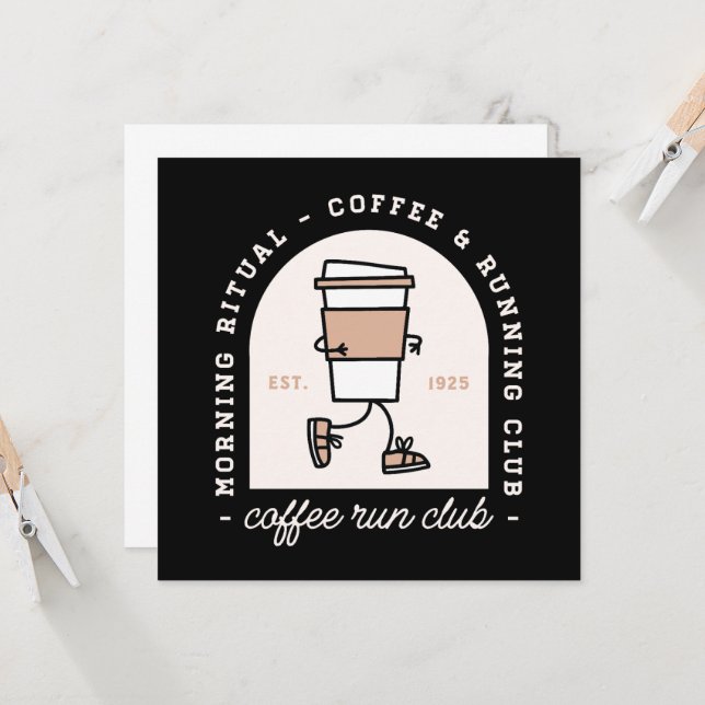 Coffee and running lovers run club funny (Anverso/Reverso In Situ)