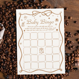 Coffee Baby prepara tarjeta de juego de bingo de B