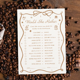Coffee Baby Shower Prefiere Tarjeta De Juego