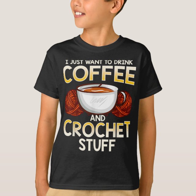 Coffee Crochet Y Camiseta Con Tejido De Tejido De  (Anverso)