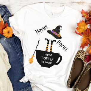 Coffee de ocus para focalizar camiseta de Hallowee