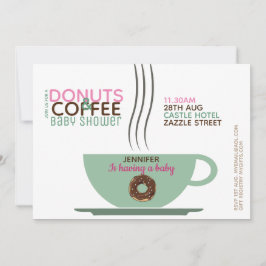 COFFEE DONUTS Baby Shower Invitación Turq rosa