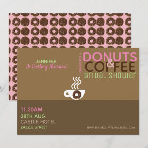 COFFEE DONUTS Bridal Shower Invitación Choc rosa