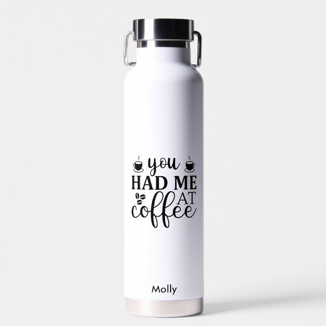 Coffee gracioso Personalizado Botella de agua (Delantero)