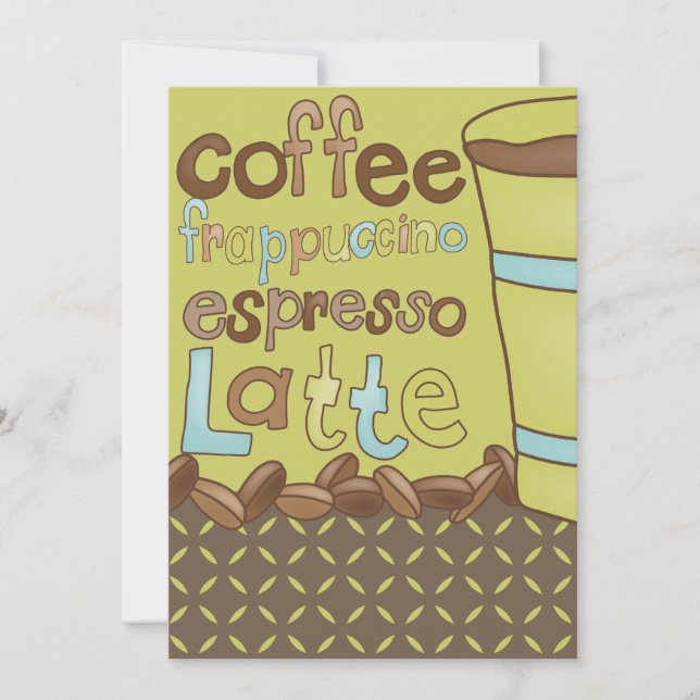 Coffee Invitaciones a la ducha de novias Luncheon (Anverso)