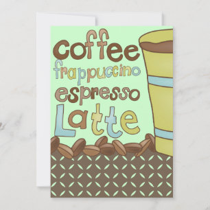 Coffee Invitaciones a la ducha de novias Luncheon