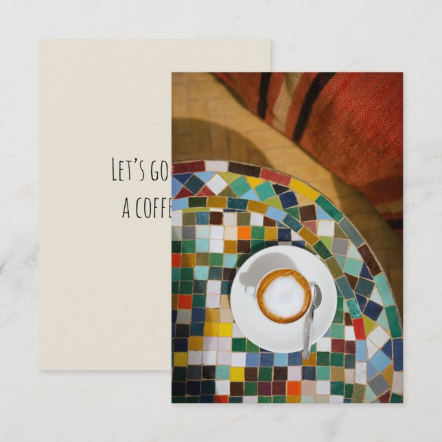 Coffee Invitation Greeting Card (Anverso / Reverso)