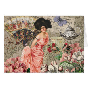 Coffee Lady Victorian Mujer Rosa Clásica