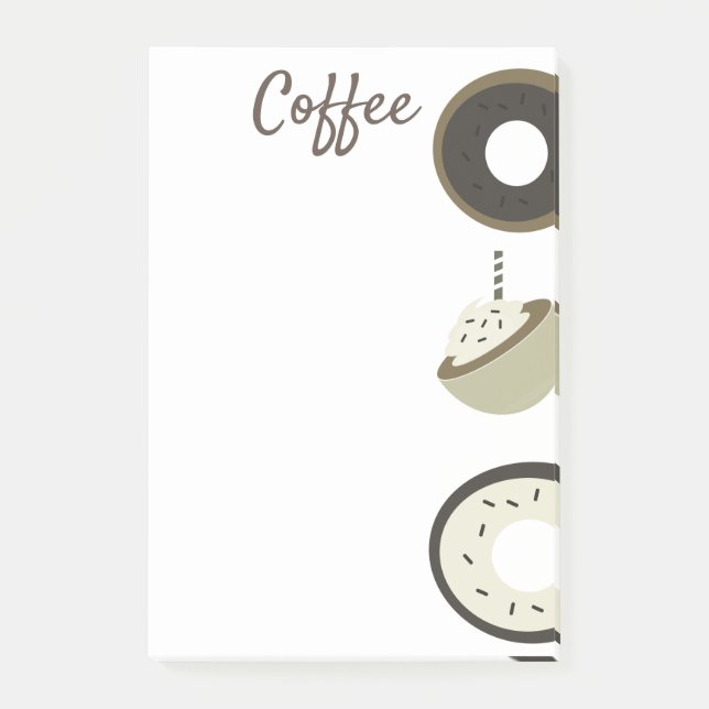 Coffee Latte Chocolate Donut Cafe Notas Post-it (Anverso)