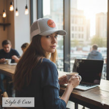 Coffee Lover Leather Patch Hat Casual Everyday Sty