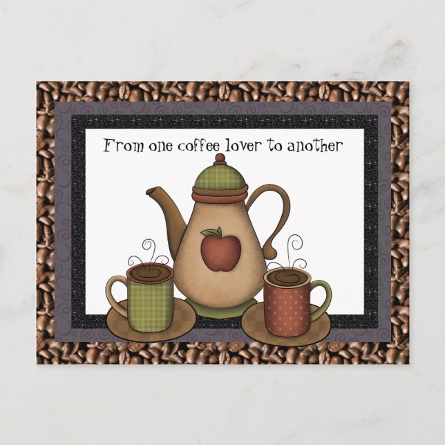 Coffee Lover personalizado divertido postal (Anverso)