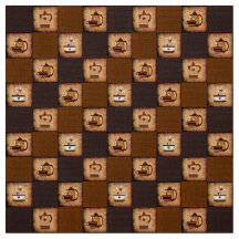 Coffee Pot & Cups Tela Rústica