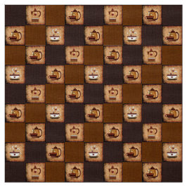 Coffee Pot & Cups Tela Rústica