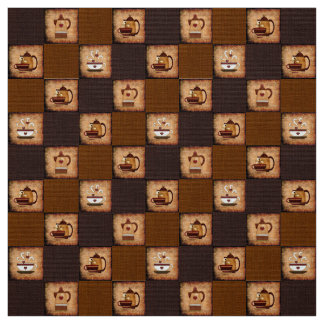 Coffee Pot & Cups Tela Rústica