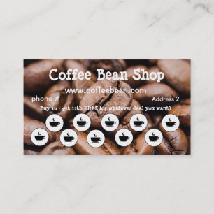 Coffee Shop Loyalty Punch Card Tarjetas de visita