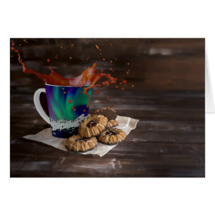 Coffee Splash - Tarjeta de arte de 5" x 7"