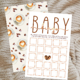 Coffee Tema Baby Shower Baby Bingo Tarjeta de jueg