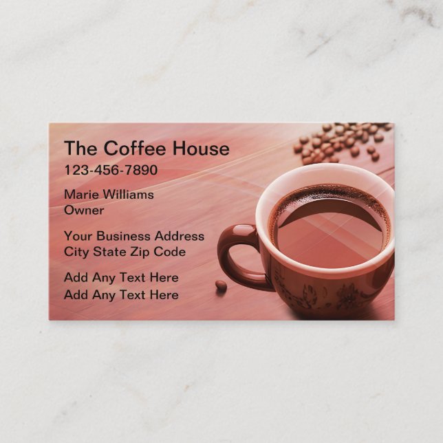 Coffee Tema Tarjetas de visita modernas (Anverso)