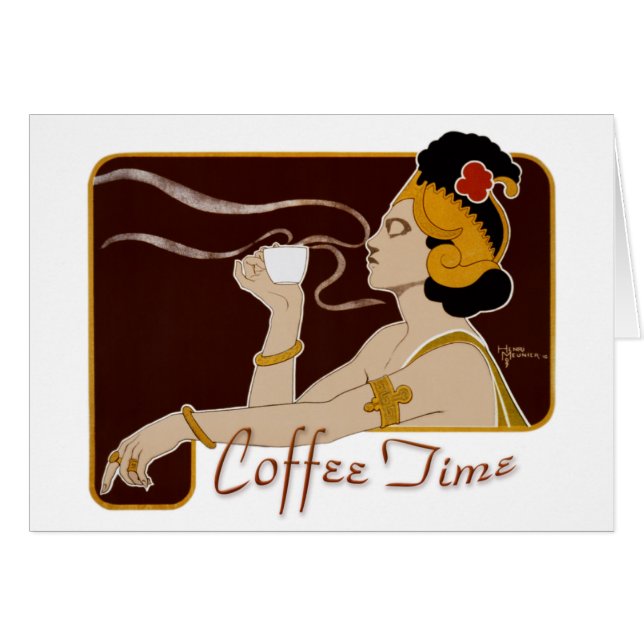 Coffee Time CC0227 Tarjeta plegada de estilo Art N (Anverso (Horizontal))
