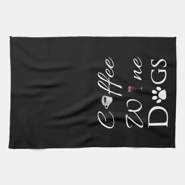 Coffee Wine Dogs Kitchen Toalla (Horizontal)