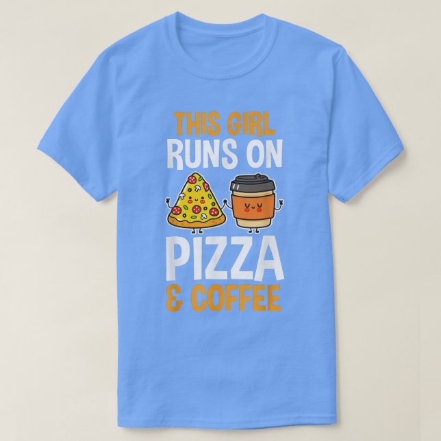 Coffee y pizza camiseta (Diseño del anverso)