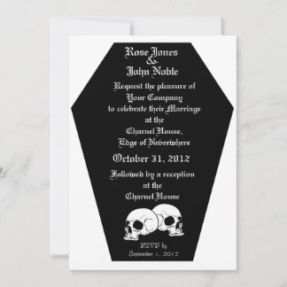 Coffin Ebony II (Blanco) Invitación a la boda