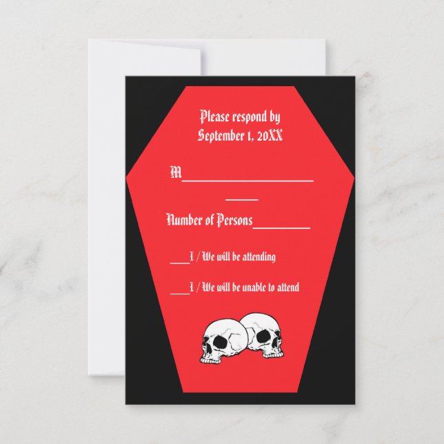 Coffin Ebony III (Ruby) Tarjeta RSVP - LND (Anverso)