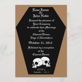 Coffin Ebony (Tan) Invitación a la boda