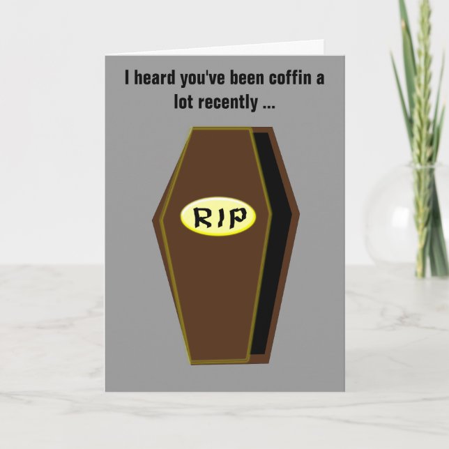 Coffin Gracioso Mejore Pronto Tarjeta Personalizad (Anverso)