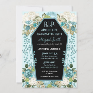 Coffin y Rosas R.I.P Invitación a la fiesta de la
