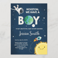 cohete astronauta espacial Baby Shower Invitación