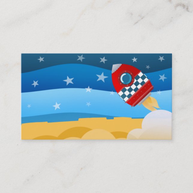 Cohete de espacio - tarjetas de visita (Anverso)