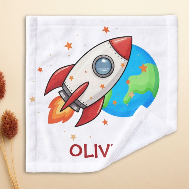 Cohete Rojo Adorable en el Espacio (Subido por el creador)