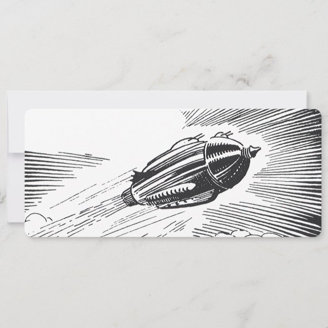 Cohetes de nave espacial de ciencia ficción vintag (Anverso)