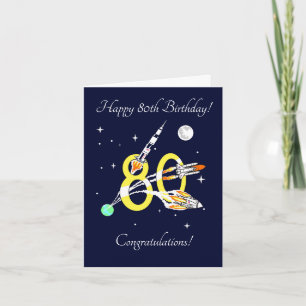 Cohetes espaciales 80 - Tarjeta de cumpleaños