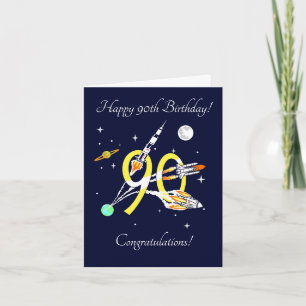 Cohetes espaciales 90 - Tarjeta de cumpleaños