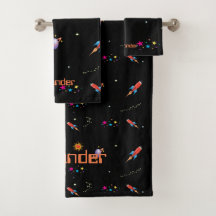 Cohetes espaciales de nombre personal para niños