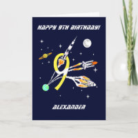 Cohetes espaciales - Novena tarjeta de cumpleaños